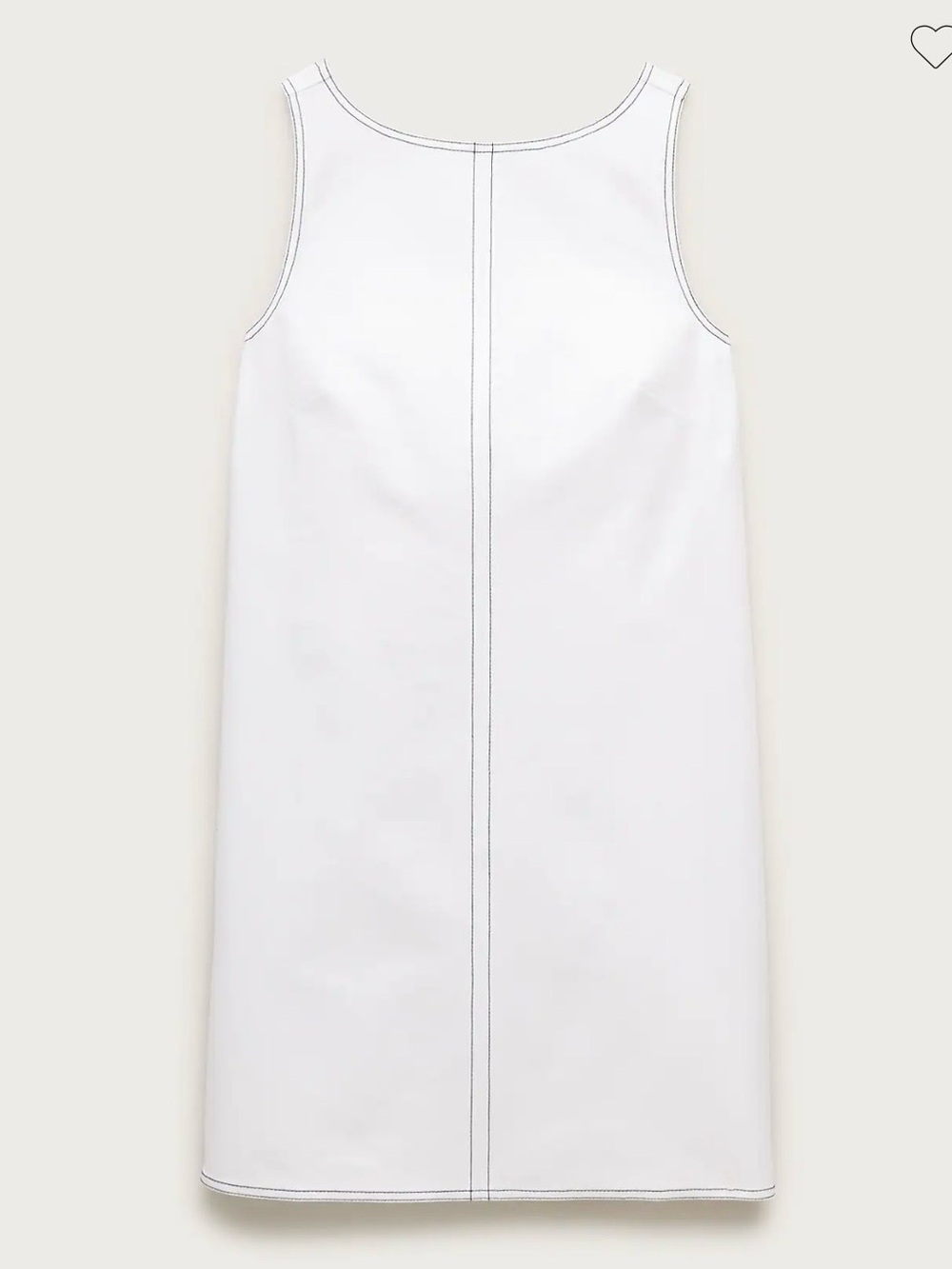 J.Crew Contrast-Stitch Billie Mini Dress in Double Cotton Poplin White CV888